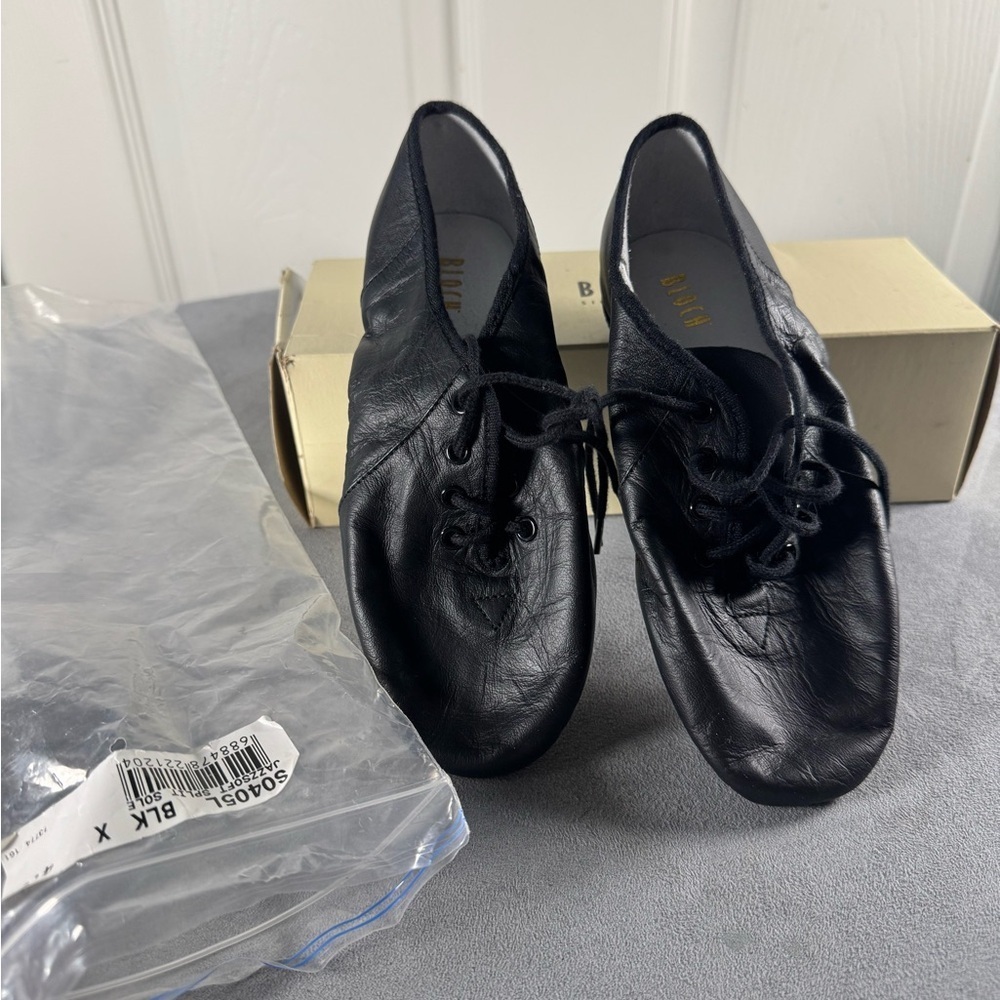 NIB Bloch Black Leather Split Sloe Jazz Dance Shoes Children’s Size 4.5